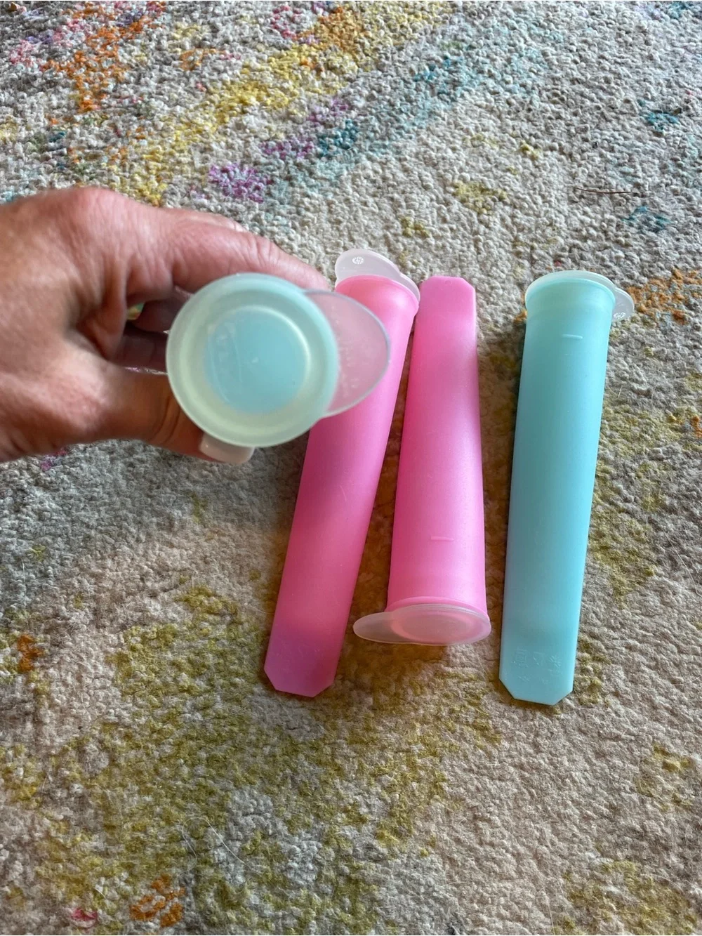 Ikea Silicone Popsicle Molds Pink & Teal Set 4 ice pop